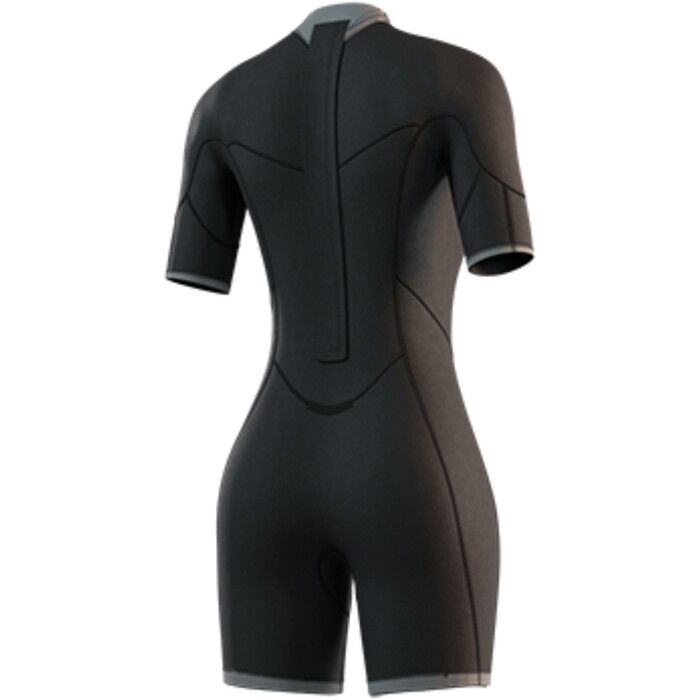 2025 Mystic Womens Brand 3/2mm Back Zip Flatlock Shorty Wetsuit 35000.250064 - Black